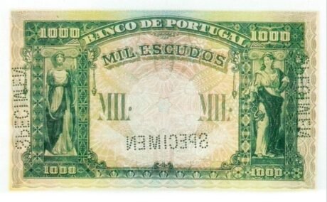 Реверс банкноты 1000 эскудо (Португалия) 1920 года