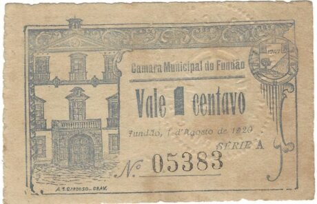 Аверс банкноты 1 centavo „Fundão” (Portugalia) 1920