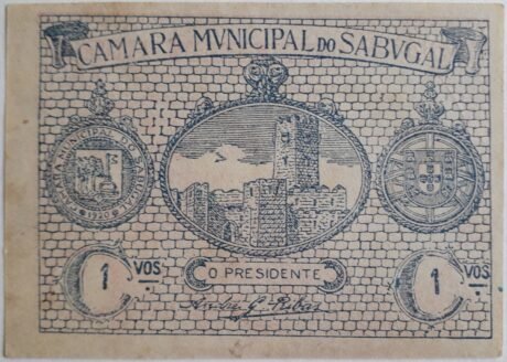 Аверс банкноты 1 centavo „Sabugal” (Portugalia) 1920