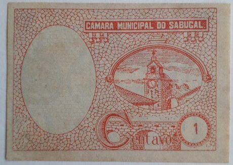 Реверс банкноты 1 centavo „Sabugal” (Portugalia) 1920