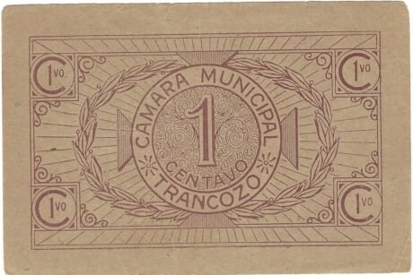 Аверс банкноты 1 centavo „Trancoso” (Portugalia) 1920
