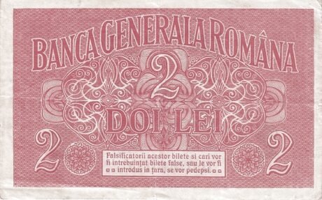 Реверс банкноты 2 лей  