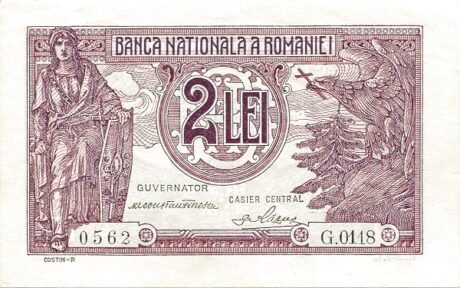 Аверс банкноты 2 лей  (Румыния) 1937 года