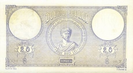 Реверс банкноты 20 лей (Румыния) 1881 года