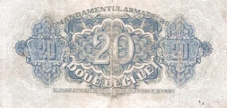 Реверс банкноты 20 лей  