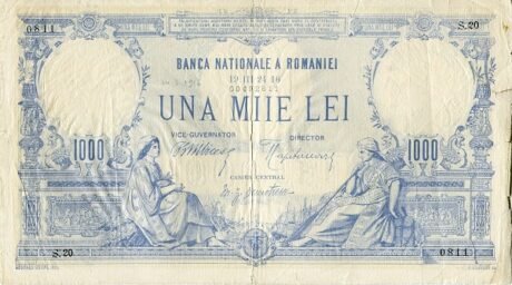 Аверс банкноты 1000 лей  (Румыния) 1910 года