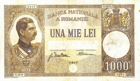 Аверс банкноты 1000 лей  (Румыния) 1934 года