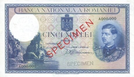 Аверс банкноты 5000 lei (Rumunia) 1931