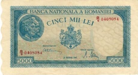 Аверс банкноты 5000 лей  (Румыния) 1944 года