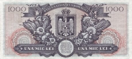 Реверс банкноты 1000 lei (Rumunia) 1947