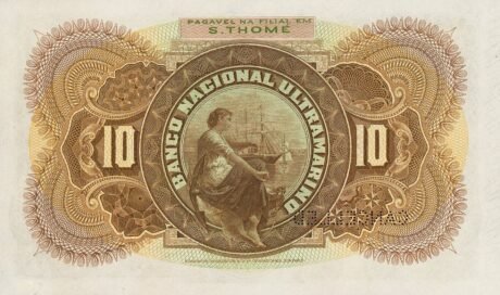 Реверс банкноты 10000 рейс (Сан-Томе и Принсипи) 1909 года