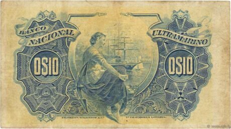 Реверс банкноты 10 centavos (Wyspy Świętego Tomasza i Książęca) 1914