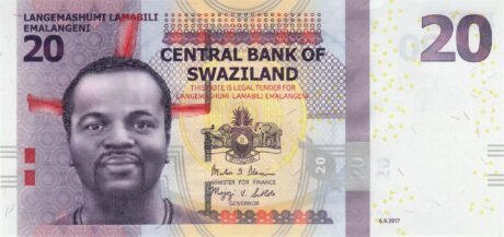 Аверс банкноты 20 эмалангени (Свазиленд) 2010 года