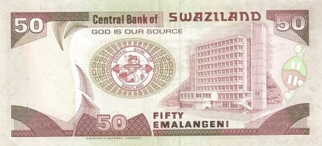 Реверс банкноты 50 эмалангени (Свазиленд) 2001 года