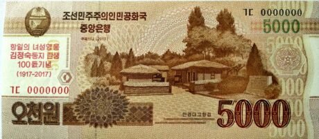 Аверс банкноты 5000 вон 