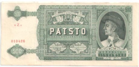 Аверс банкноты 500 крон (Словакия) 1941 года