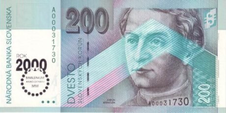 Аверс банкноты 200 крон (Словакия) 2000 года
