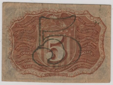 Реверс банкноты 5 центов "Fractional Currency" — 2nd issue (Соединенные Штаты Америки) 1863 года