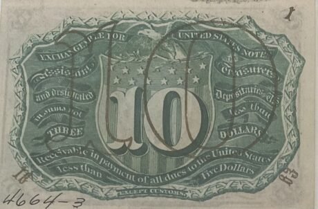 Реверс банкноты 10 центов «Fractional Currency» — 2nd issue (Соединенные Штаты Америки) 1863 года