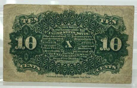 Реверс банкноты 10 центов «Fractional Currency» — 4th series (Соединенные Штаты Америки) 1863 года