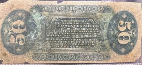 Реверс банкноты 50 центов «Fractional Currency» — 3rd series (Соединенные Штаты Америки) 1864 года