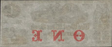 Реверс банкноты 1 доллар West River Bank - Vermont (Соединенные Штаты Америки) 1860 года