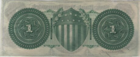 Реверс банкноты 1 доллар State Bank at New Brunswick - New Jersey (Соединенные Штаты Америки) 1860 года