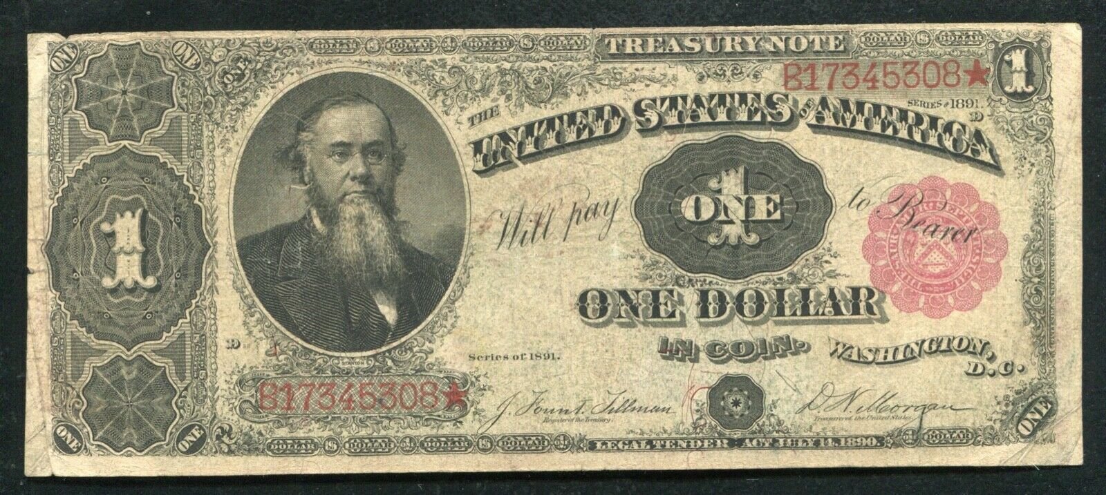 Аверс банкноты 1 доллар Treasury Note - 