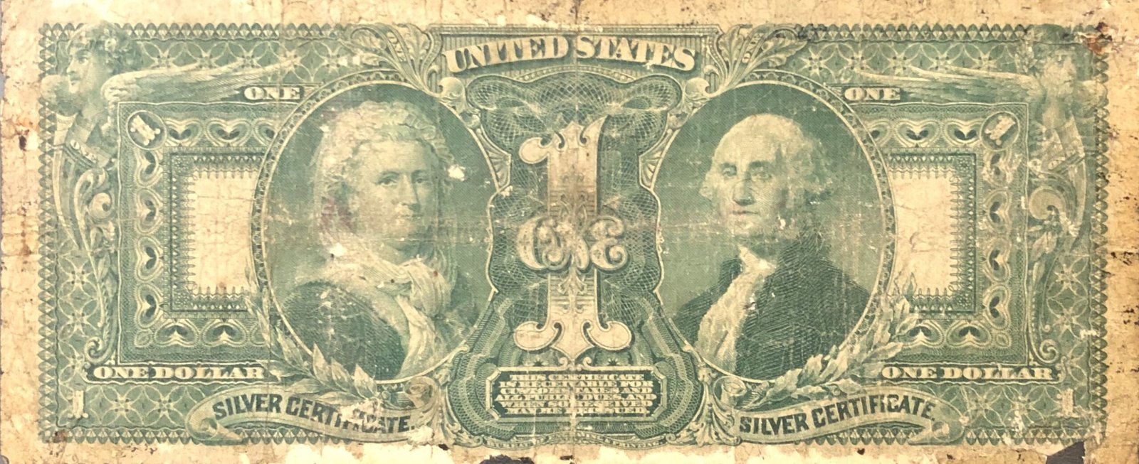 Реверс банкноты 1 доллар Silver Certificate; 