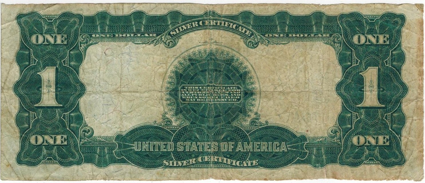 Реверс банкноты 1 доллар Silver Certificate (Соединенные Штаты Америки) 1899 года