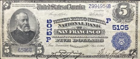 Аверс банкноты 5-dolarowy banknot wielkoformatowy (Stany Zjednoczone Ameryki) 1902