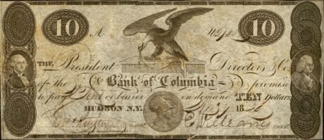 Аверс банкноты 10 Dollar Bank of Columbia (Stany Zjednoczone Ameryki) 1826