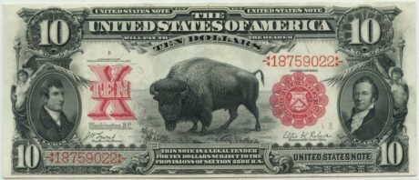 Аверс банкноты 10 долларов Large-Size United States Note (Соединенные Штаты Америки) 1901 года