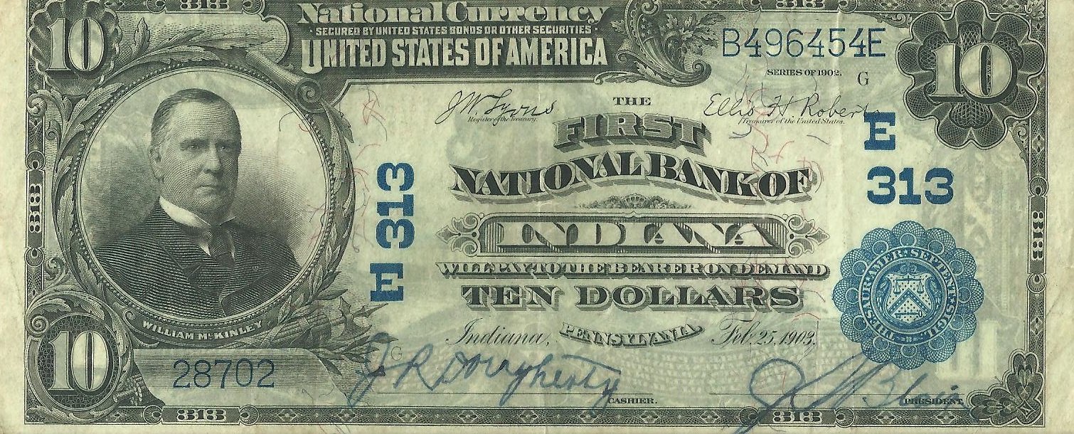 Аверс банкноты 10 долларов Large-Size National Bank Note (Соединенные Штаты Америки) 1902 года