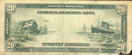 Реверс банкноты 20 долларов Large-Size Federal Reserve Note (Соединенные Штаты Америки) 1914 года