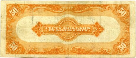 Реверс банкноты 50 долларов Gold Certificate (Соединенные Штаты Америки) 1913 года