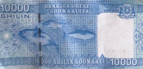 Реверс банкноты 10000 шиллингов (Сомали) 2010 года