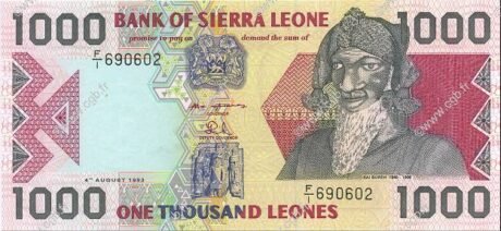 Аверс банкноты 1000 леонов (Сьерра-Леоне) 1993 года