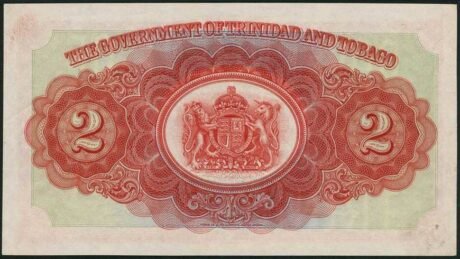 Реверс банкноты 2 dolary (Trynidad i Tobago) 1934