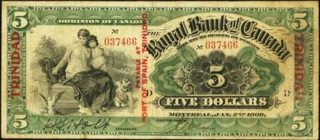 Аверс банкноты 5 долларов 