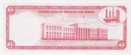 Реверс банкноты 1 доллар (Тринидад и Тобаго) 1977 года