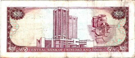 Реверс банкноты 20 долларов (Тринидад и Тобаго) 1985 года