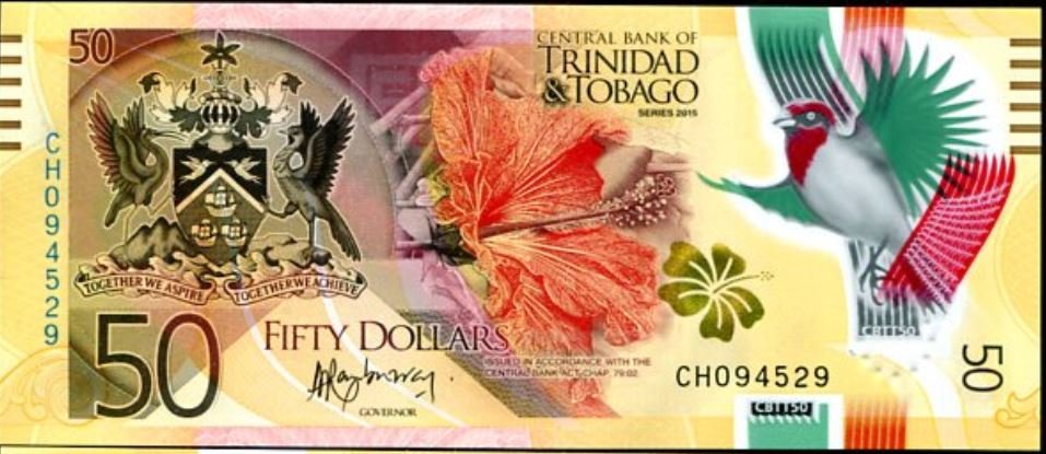Аверс банкноты 50 долларов (Тринидад и Тобаго) 2015 года