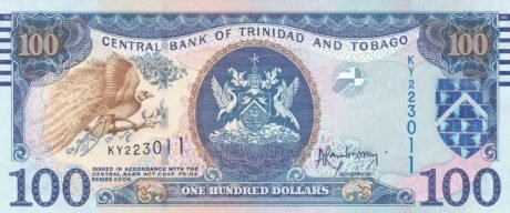 Аверс банкноты 100 долларов (Тринидад и Тобаго) 2006 года