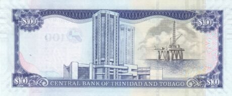 Реверс банкноты 100 долларов (Тринидад и Тобаго) 2006 года
