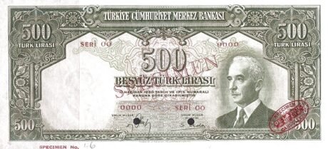 Аверс банкноты 500 лир 