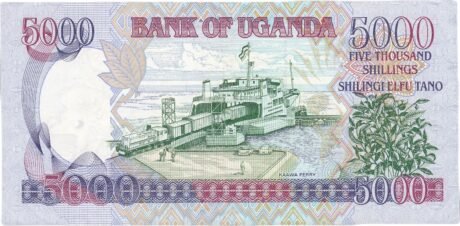 Реверс банкноты 5000 шиллингов (Уганда) 2004 года