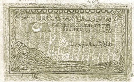 Реверс банкноты 25 rubli „Emirat Północnokaukaski” (Rosja) 1919