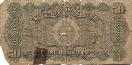Реверс банкноты 50 centów (Urugwaj) 1934