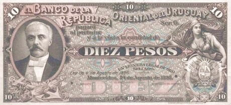 Аверс банкноты 10 песо 